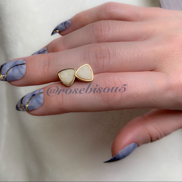 💋🆕Boho Rose Gold Druzy Studs - Picture 4 of 5